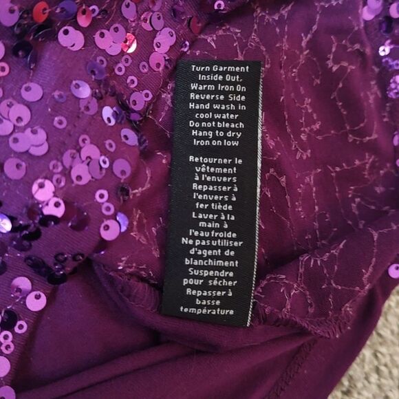 Like New Jessica Size Small (6-8)‎ Sleeveless Purple Sequin Front Tank Top - Picture 7 of 7